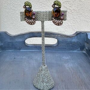 Heidi Daus Rhinestone Clip Earrings